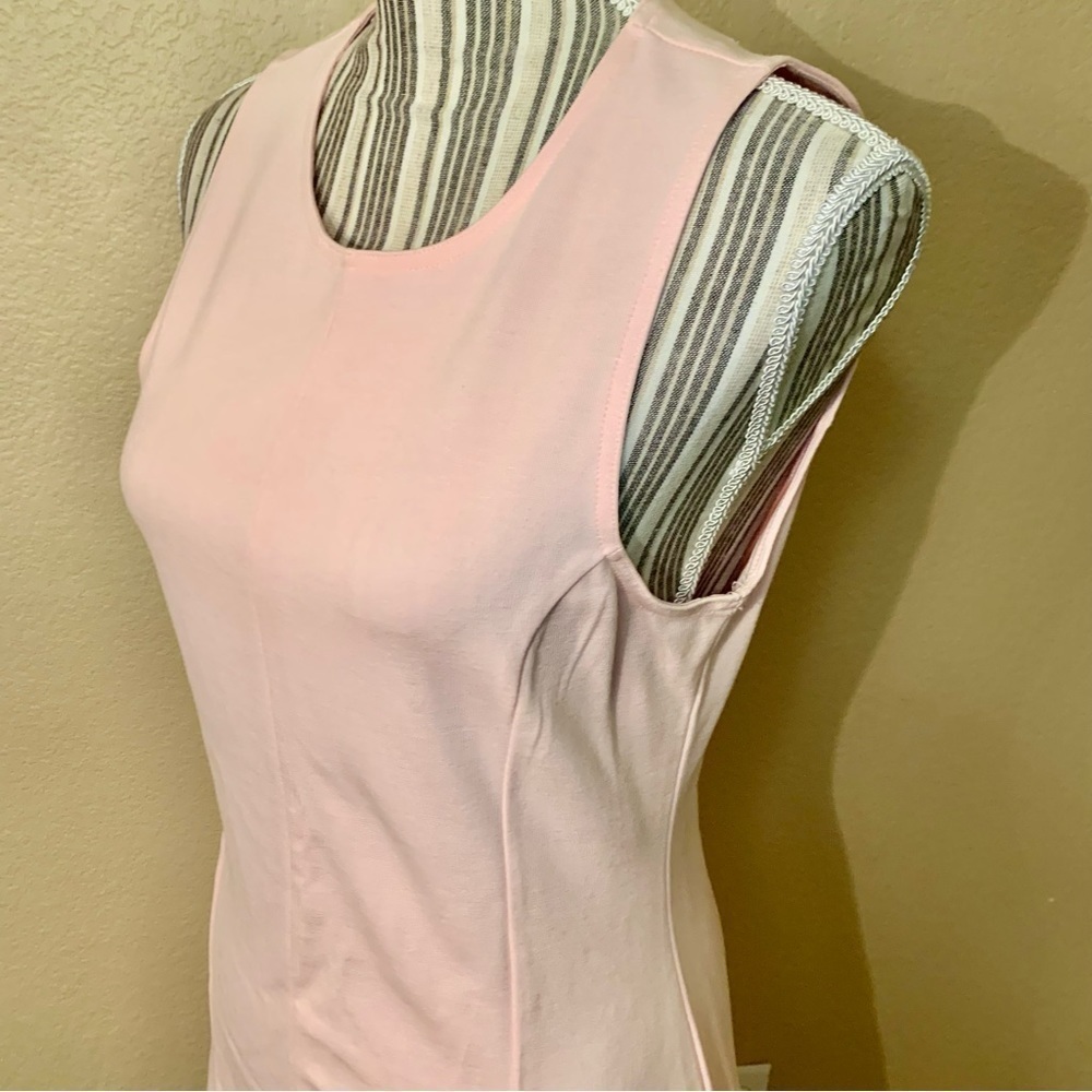 New TEXTILE Elizabeth and James Skater Dress Large Pale Pink Sleeveless Flare - Picture 7 of 16